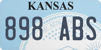 KS license plate 898ABS