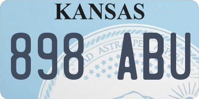 KS license plate 898ABU