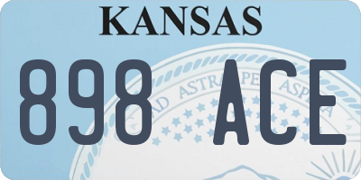 KS license plate 898ACE