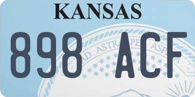 KS license plate 898ACF