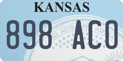 KS license plate 898ACO
