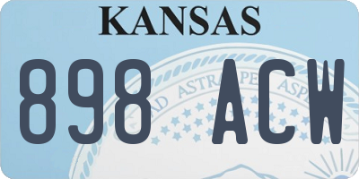 KS license plate 898ACW
