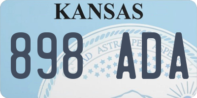 KS license plate 898ADA