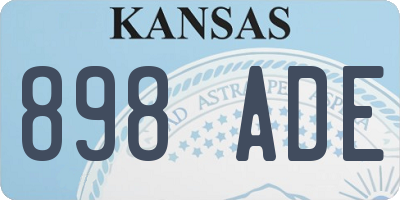 KS license plate 898ADE