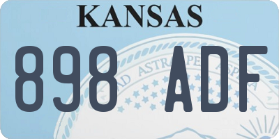 KS license plate 898ADF