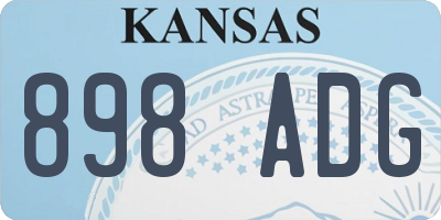 KS license plate 898ADG