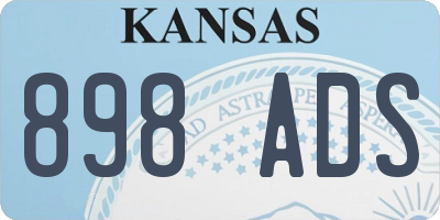 KS license plate 898ADS