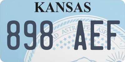 KS license plate 898AEF
