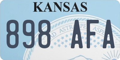 KS license plate 898AFA