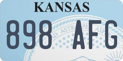 KS license plate 898AFG