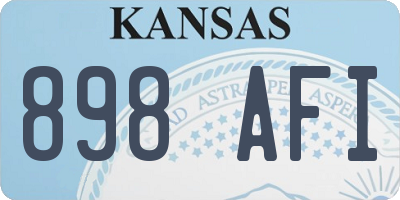 KS license plate 898AFI