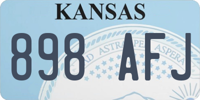 KS license plate 898AFJ