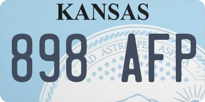 KS license plate 898AFP