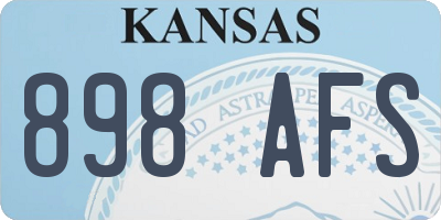 KS license plate 898AFS