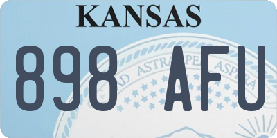 KS license plate 898AFU