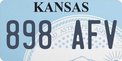 KS license plate 898AFV