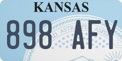 KS license plate 898AFY