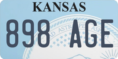 KS license plate 898AGE