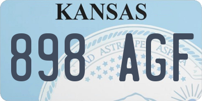 KS license plate 898AGF
