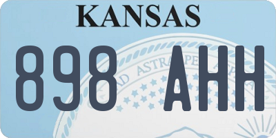 KS license plate 898AHH