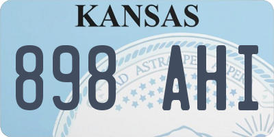 KS license plate 898AHI