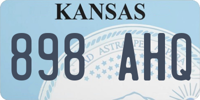 KS license plate 898AHQ