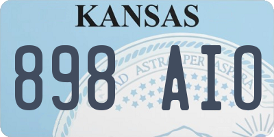 KS license plate 898AIO