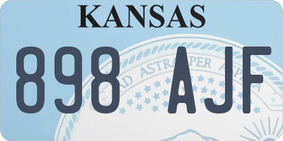 KS license plate 898AJF
