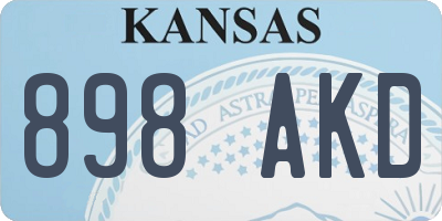 KS license plate 898AKD
