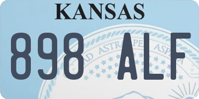 KS license plate 898ALF
