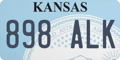 KS license plate 898ALK