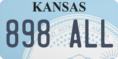 KS license plate 898ALL