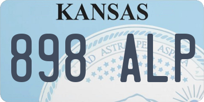 KS license plate 898ALP