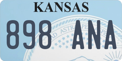 KS license plate 898ANA
