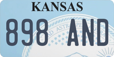 KS license plate 898AND