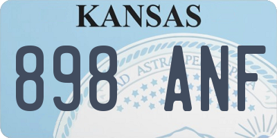 KS license plate 898ANF