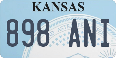KS license plate 898ANI