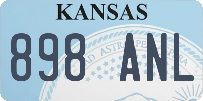 KS license plate 898ANL