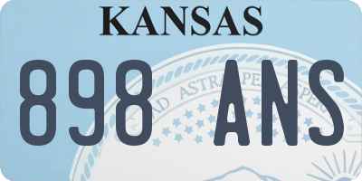 KS license plate 898ANS