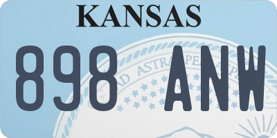 KS license plate 898ANW