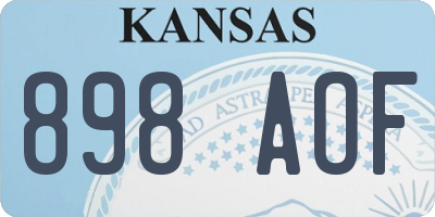KS license plate 898AOF