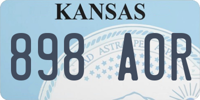 KS license plate 898AOR