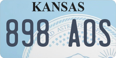 KS license plate 898AOS