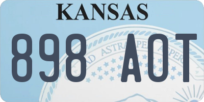 KS license plate 898AOT