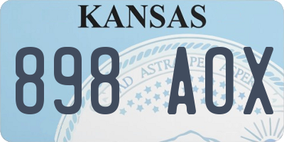 KS license plate 898AOX