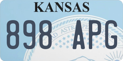 KS license plate 898APG