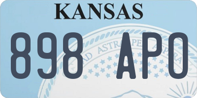 KS license plate 898APO
