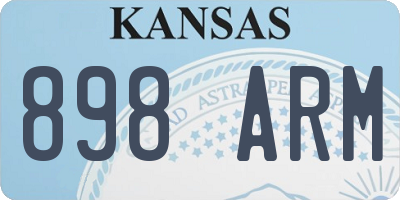 KS license plate 898ARM