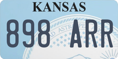 KS license plate 898ARR