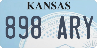 KS license plate 898ARY